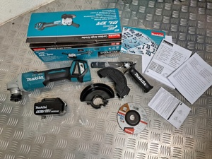 Makita DGA513 + Akku 1850B LED + Klick Vollschutzhaube - neu unbenutzt