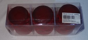 DL Teelicht Glas rot 1x3 Stk rot beflockt mit Dekor 4,7x5,5H6,8 originalverpackt Glas Kerzenhalter Bild 1
