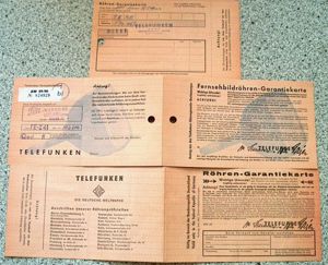 D TELEFUNKEN Garantiekarte und alte Beschreibung für Fernseher für die Sammlung gut erhalten