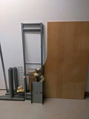 IKEA Galant Eck-Schreibtisch höhenverstellbar mit Zubehör Bild 1