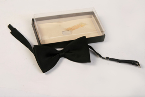 Fliege Acetat vorgebunden Schleife Herrenfliege Kravatte schwarz 60er vintage OVP