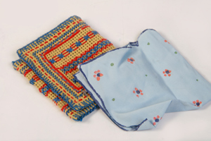 Taschentuch Tasche bestickt Handarbeit m. orig.Taschentuch 50 60er Vintage 