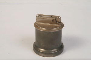 Tischfeuerzeug Benzin Rein Zinn m. Einsatz vintage 60er 