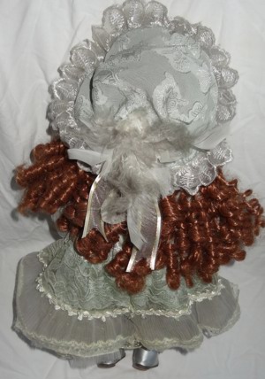 DI Puppe Porzellankopf Kleid lange rote Haare ca. 30 Jahre unbespielt gut erhalten alt Sammelpuppe Bild 5