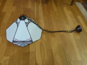 Decken - Hängeleuchte  bleiverglast Jugenstil-Design Bild 2