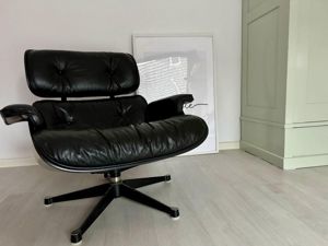 Herman Miller schwarz Original Lounge Chair Vitra Eames Leder Bild 1