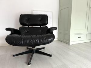 Herman Miller schwarz Original Lounge Chair Vitra Eames Leder Bild 2