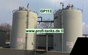 P113 gebrauchter 15800L PVC-GF-Tank Lagertank Flachboden Wassertank Futtermitteltank Rapsoeltank Bild 1