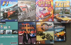 8x PC Spiele Klassiker Colin McRae Spirit of Speed F1 Racing Käfer Total Europa Raser Need for Speed