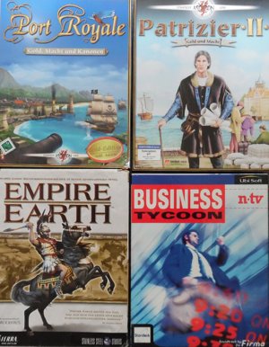  4x PC Spiele Klassiker Port Royale Empire Earth Patrizier II Business Tycoon