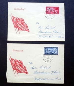 Briefmarken: DDR 1955  2 x FDC Arbeiterführer