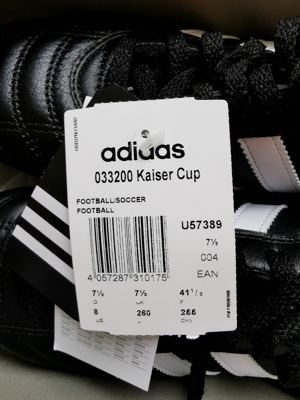 Verkaufe Fußballschuhe, adidas Kaiser Cup mit Eisenstollen, Gr. US 7,5   D 41,33, Farbe schwarz Bild 4