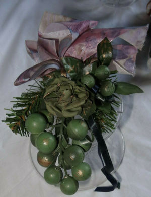 D Kerzenring Winterdekoration grün für Tafelkerzen  2,5 kurz benutzt gut erhalten Dekoration Bild 3