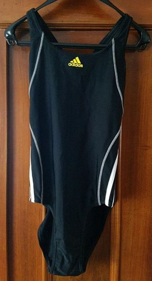 NEU! ADIDAS Sport Athlethic Badeanzug Gr. 38 176 S M Damen schwarz neongelb grau weiße Streifen  Bild 6