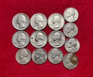 6 Quarter Dollar USA + 28 x Five Cent Nickel 1905-1989 Liberty Head,Buffalo,Jefferson Bild 7