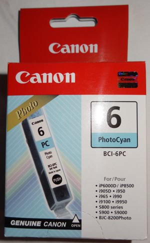 S Canon 6 BCI-6PC Originalpatrone Photo Cyan Tintenpatrone 13 ml unbenutzt Druckerzubehör Druckerzub Bild 2
