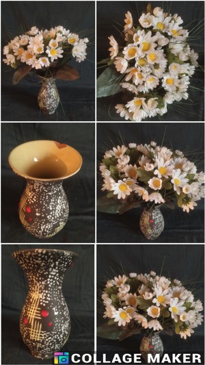 Vasen und künstliche Blumensträuße, Vintage Bild 7