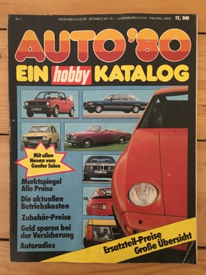 Auto 80 Ein Hobby Katalog Nr. 4 alte Zeitschrift   80
