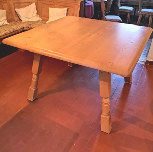 Tisch Landhausstiel Fichte 120 x 120 cm mit Schubladen Bild 2