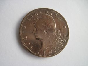 xxxxAntike Münze 2 Centavos 1882 Libertad, Repulica Argentina, Bronze, SEHR SELTEN !! Bild 1