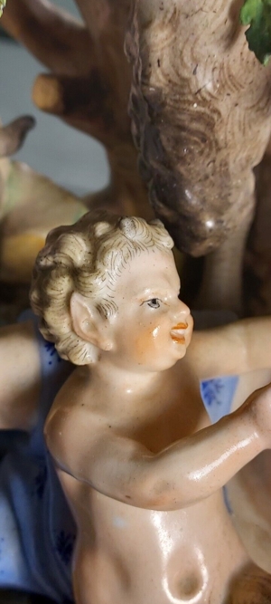 Meissen SELTENE Figuren Gruppe Bacchus & Diana Satyr D63 Porzellan antik 19.Jhd Bild 5