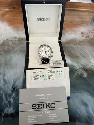 Seiko Presage SRQ025 Automatik Chronograph Japan Made Selten Red 12 Herrenuhr Bild 3
