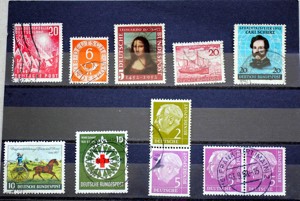 Briefmarken: BRD 1949-1959  Einzelmarken und Sätze 