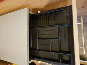 Roll-Container für Schreibtische - grau, helles Holz Bild 3