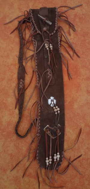 009 - Flötentaschen-Leder Tasche - Neu - ca.68 67 cm Farbe: Braun Bild 1