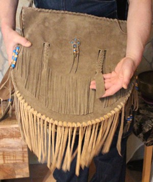 011   Handtrommeltasche (Hand Drum Bag) Leder Wasserbüffel   Neu - Farbe: Braun Bild 6