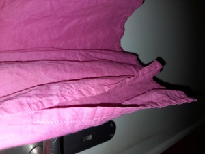 Pinke Bluse mit Stickerei am Ausschnitt mit dreiviertel  Arm, Größe 42. 100% Cotton Baumwolle. Bambo Bild 4
