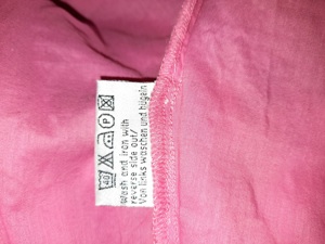 Pinke Bluse mit Stickerei am Ausschnitt mit dreiviertel  Arm, Größe 42. 100% Cotton Baumwolle. Bambo Bild 8