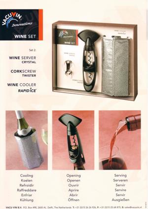 D VACUVIN Weinset mit Korkenzieher Ausgießer Weinkühler Originalverpackung unbenutzt Flaschenkühler  Bild 2