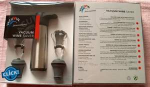 D VACUVIN Weinverschluß mit Vakuumpumpe 5tlg. Set unbenutzt noch in Originalverpackung  Barzubehör N