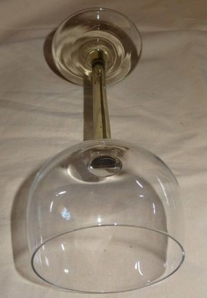 HP Trinkglas Weinglas Römer älteres Glas grüner Stiel ungeeicht 17H 6,2 6,8 gut erhalten alt  Gebrau Bild 6