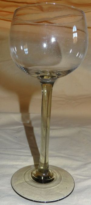 HP Trinkglas Weinglas Römer älteres Glas grüner Stiel ungeeicht 17H 6,2 6,8 gut erhalten alt  Gebrau Bild 2