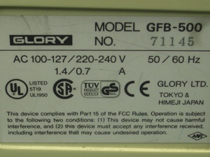 Banknotenzählmaschine Glory GFB-500 rar Bild 10
