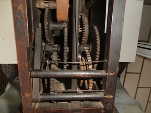 ORIGINAL Böhmische Holzräder Uhr um 1770 Spindelhemmung Viertelstunden Anzeige Bild 7