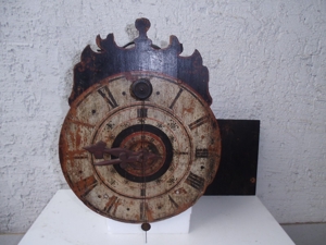 ORIGINAL Böhmische Holzräder Uhr um 1770 Spindelhemmung Viertelstunden Anzeige Bild 5