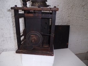ORIGINAL Böhmische Holzräder Uhr um 1770 Spindelhemmung Viertelstunden Anzeige Bild 10