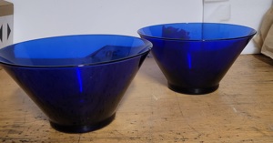 2er Set, kobaltblaue Glasschüsseln, neu Bild 1