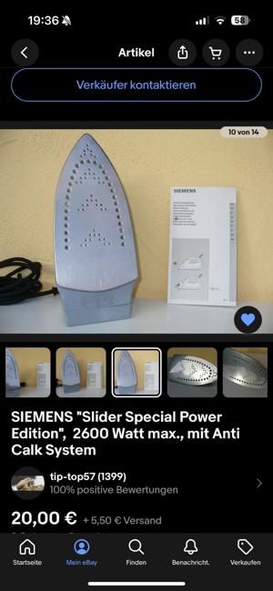 Bügeleisen von Siemens Slider Special Power 2600 Watt