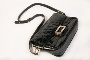 Handtasche Damen schwarz true vintage echtes Leder 60 70er 