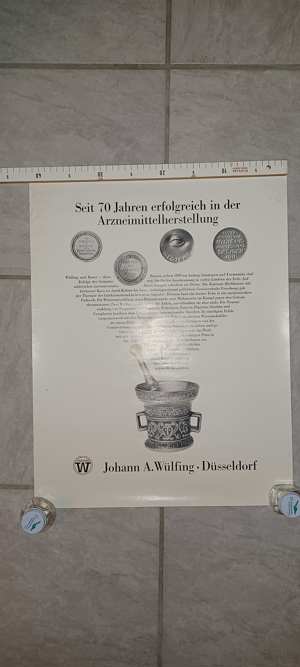 70 Jahre Arzneimittel Johann A. Wülfing Düsseldorf, Büttenpapier Handgeschöpft