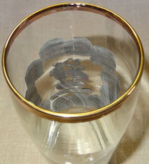 HT Trinkglas Bierglas älteres Andenkenglas 0,5 l Gruß aus Oberbayern Goldrand Abbildungen aus Bayern Bild 6