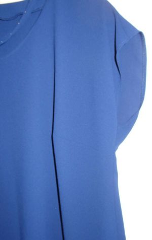 KA Bluse Tunika Gr. 44 Blau Polyester Sommerbluse ärmellos kaum getragen einwandfrei Damenbluse Bild 5