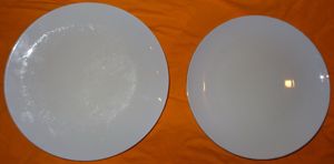 C Winterling Röslau Bavaria 2 Speiseteller flach weis 1xGoldrand 24,2 Teller älter noch gut erhalten