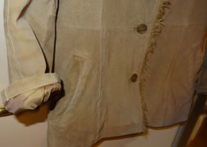 KA Esprit Jacke Lederjacke Gr. 38 Wildleder Schafleder Schaffell hellbraun wenig getragen Damen Klei Bild 5