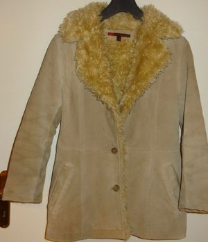 KA Esprit Jacke Lederjacke Gr. 38 Wildleder Schafleder Schaffell hellbraun wenig getragen Damen Klei Bild 1