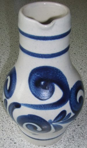 C Tonkrug salzglasierter Steinzeugkrug schönes Dekor ca.1l kaum gebrauch sehr gut erhalten Krug   Pr